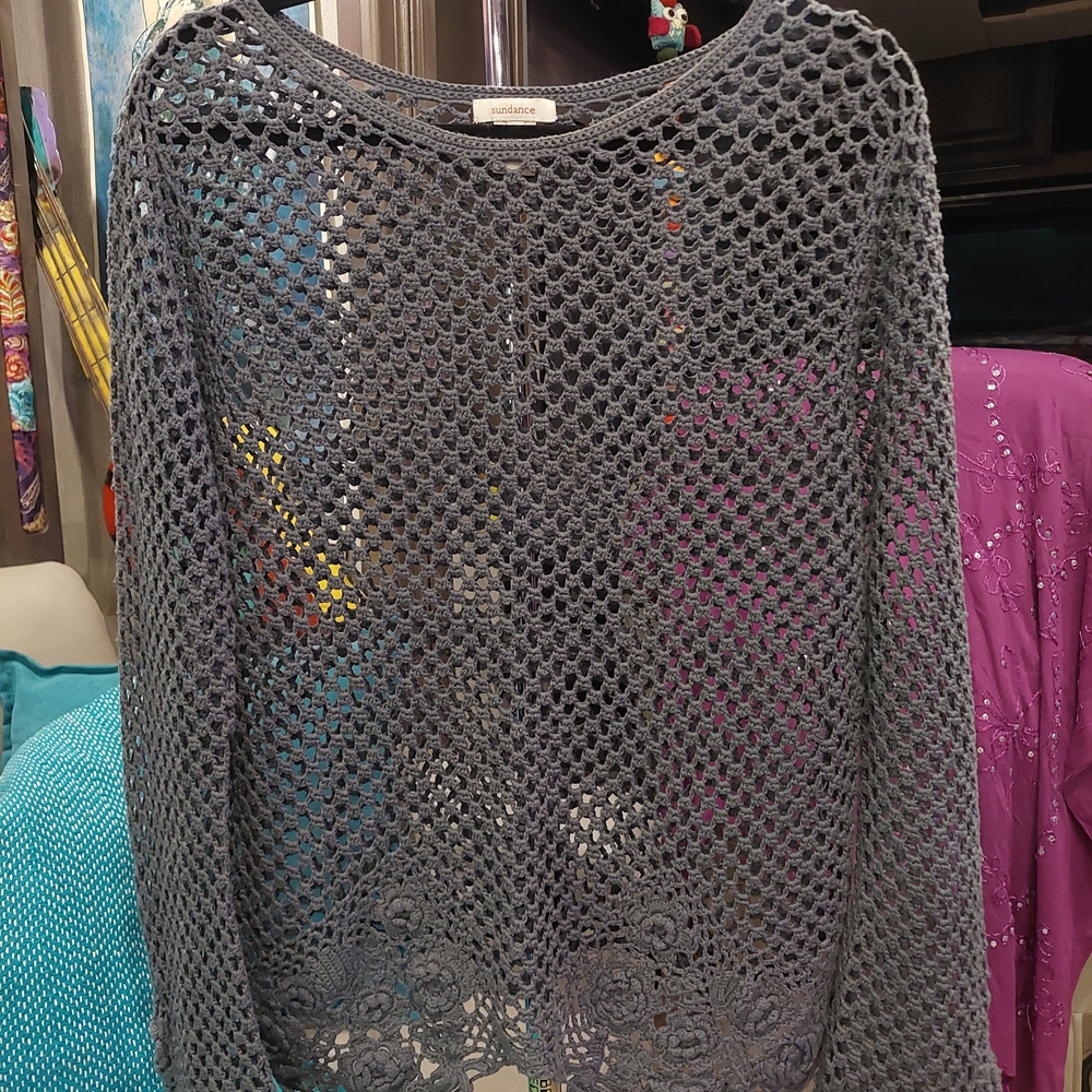 Sundance Gray Crochet Top
